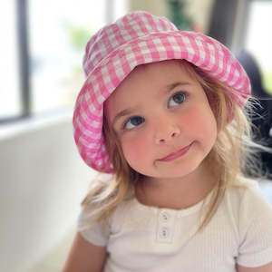 Ohbubs: Ohbubs Bucket Hat - Pink Check