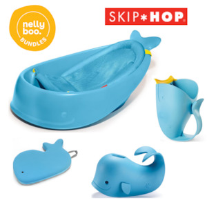 Skip Hop Moby ® Smart Sling™ 3-Stage Tub Bath Time Bundle (Grey or Blue)