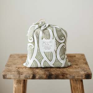Linen: Bo & Ko Fitted Cot Sheet - Te Pātiki Green