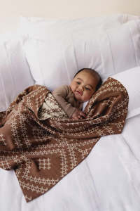 Out About: Hawaiiki Pēpi Pātikitiki 100% Organic Cotton Blanket - Brown
