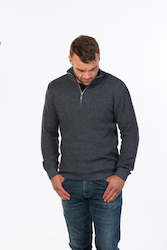 NE338 TEXTURED HALF ZIP SWEATER