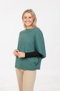 Womens Merino: SPLIT SLEEVE PONCHO NB868