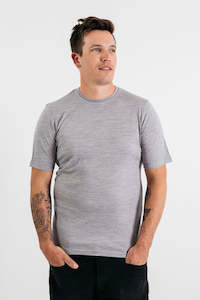 Mens Short Sleeve Tops: 100% MERINO SHORT SLEEVE CREW NECK MEN'S
