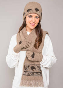 P0SSUM & MERINO GLOVES WITH KIWI DESIGN KO52