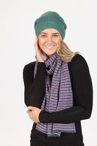 POSSUM & MERINO STRIPED SCARF- 6 COLOURS NX894