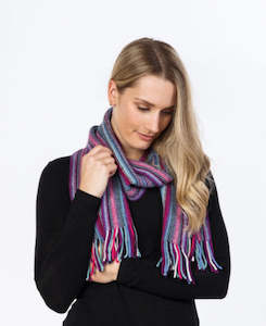 POSSUM,MERINO SCARF - MULTI STRIPED - NX378
