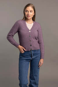 Womens Cardigans: POSSUM & MERINO WOMEN'S RIB CARDIGAN 5034