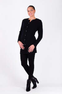 Womens Cardigans: POSSUM & MERINO WOMEN'S BUTTONED CARDIGAN WITH CRYSTAL BUTTONS 6110