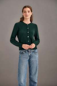 POSSUM & MERINO WOMEN'S BUTTONED CARDIGAN 5062