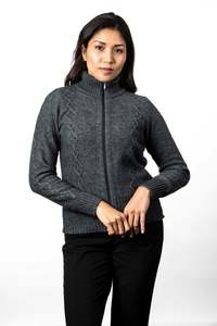 Womens Merino: POSSUM & MERINO WOMEN’S JACKET CABLE KO567