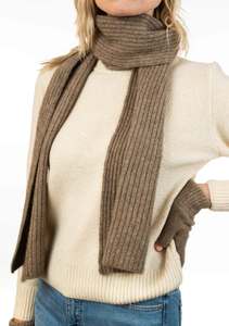 Accessories: POSSUM & MERINO SCARF RIBBED KEYHOLE KO1038