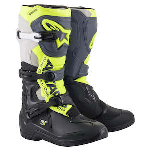 Boots: Tech-3 MX Boots Black/Cool Gray/Yellow Fluoro 14