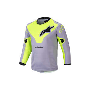 Jerseys Shirts: Kids Racer Veil Jersey Gray/Yellow Fluoro XS