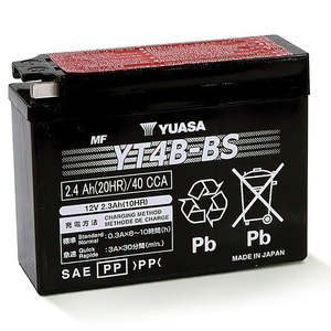 YT4B-BS DG Battery with acid pack Made in Japan Yuasa (YT4BBSPK)