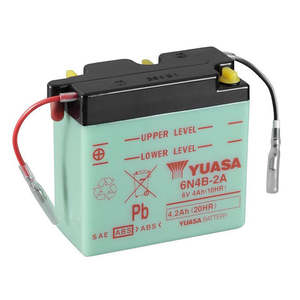 Batteries Mounts: 6N4B-2A DG Battery with 0.2ltr acid pack Yuasa (6N4B2APK)