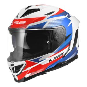 Helmets: LS2 FF818 Storm III Komai Helmet - White / Blue / Red