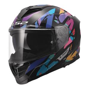 Helmets: LS2 FF818 Storm III Kaos Helmet - Black / Purple