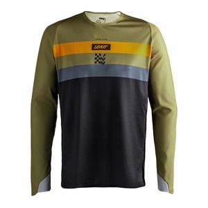 Jerseys Shirts: Leatt 4.5 Enduro Jersey - Striped Khaki Brown