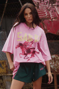 Tops: The Rhinestone Word Tee - Pink