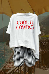 Sets: Cool it Cowboy Tshirt Set - Black/White Gingham