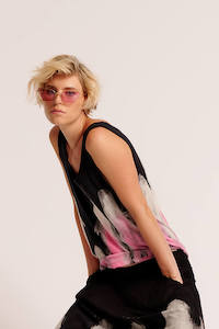 Camis: Daddio Singlet - Hand Dyed Icecream