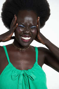 Maxi Dresses: Tupelo Drawstring Maxi - Green Linen