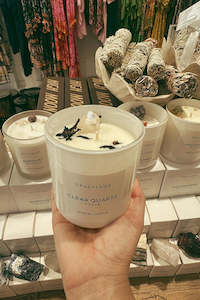 Candles: Clear Quartz Crystal Candle - White Jar