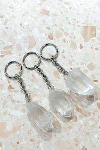 Crystals: Crystal Keyring - Clear Quartz