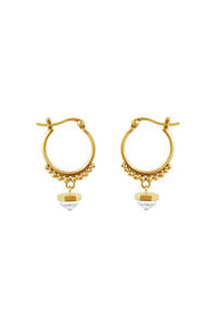 Crystals: Banjara Healer Earrings - Gold