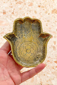 Decor: Mini Brass Hamsa Hand Dish