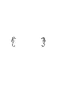 Earrings: Baby Seahorse Studs - Silver