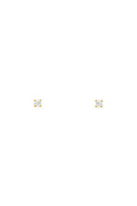 Earrings: Delicate Crystal Studs - Gold