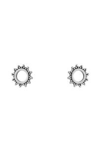 Earrings: Mehndi Sun  Studs - Silver