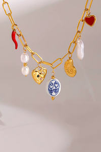 Necklaces: Astra Heart Chain Charm Necklace