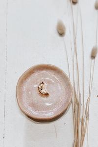 Ceramics: Medium Full Gold Moon Incense Holder - Pink Opal Glaze