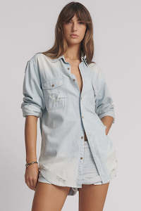 Blouses Shirts: Everyday Chambray Denim Shirt - Classic