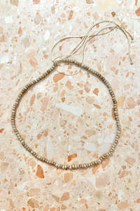 Beige Stone Bead Choker