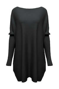 Knitwear: Batwing Knit - Black