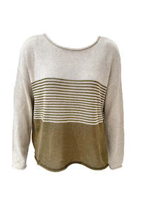 Knitwear Sale 1: Emma Stripe Knit - Khaki