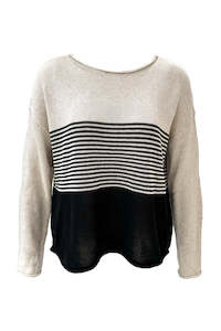 Knitwear Sale 1: Emma Stripe Knit - Black/white