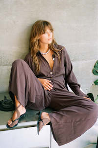 Safari Paperbag Pant - Choc Fujiette