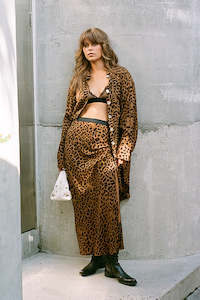 Neon Collective: Lou Bias Slip Skirt - Leopard