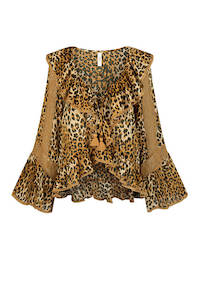 Spell: Samantha Lace Frill Blouse - Vintage Leopard