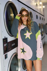 Yin Yang Long Sleeve - Lime and Charcoal