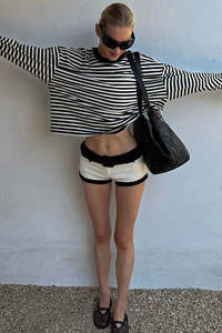 Bloom Long Sleeve Top - Onyx Stripe