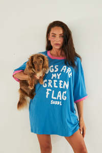 Tees: Dogs are My Green Flag Tee - BLUE
