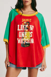 The Raglan Dance Tee - Red