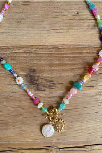 Rainbow Sun Fob Necklace