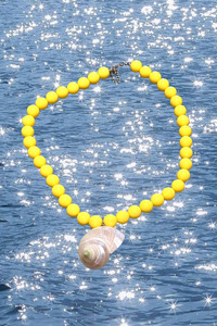 Necklaces: Bam Bam Yellow  Conch Shell Necklace