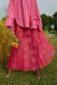 New: The Lace Maxi Skirt - Pink